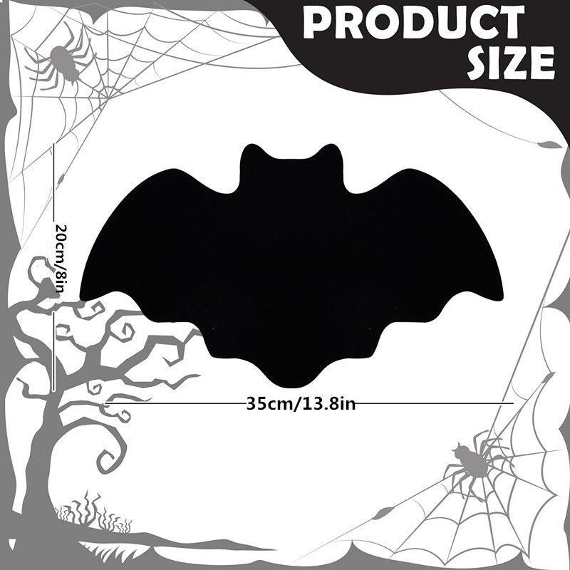 5-pieces 35*20cm Halloween bat-shaped mat - Felt Non-Slip Heat Resistant Table Mat for Party Dining and Gothic Home Deco — image 2