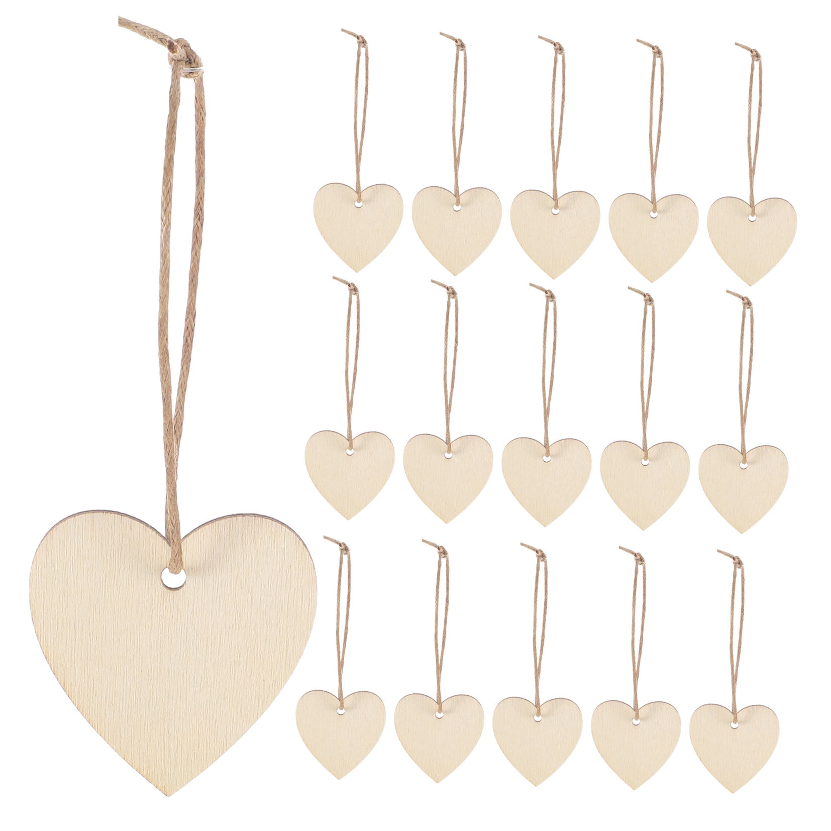 200Pcs Unfinished Wooden Heart Shapes for Crafts, Wood Embellishments and Decorations — image 5