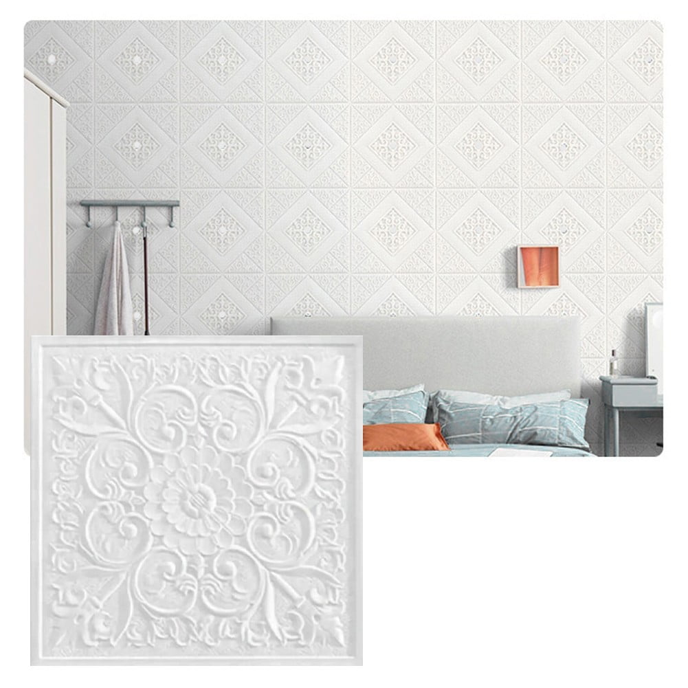 1PC 1/10pc 3D Tile Brick Wall Sticker Self-adhesive Foam Panel Stickers Living Room Bedroom Ceiling Wall Stickers Home Decoration Smile Home — image 2