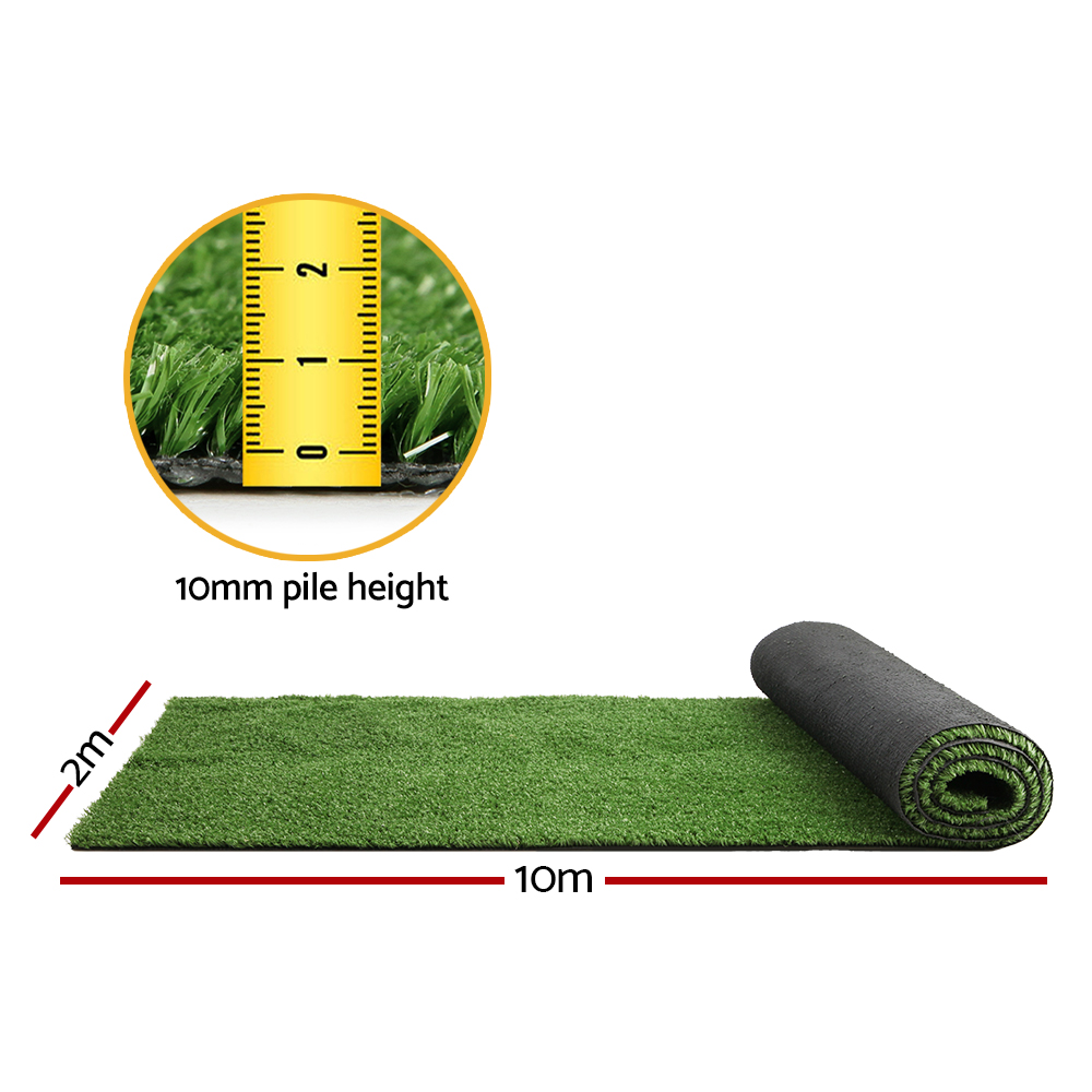 Prime Turf Artificial Grass 2mx10m 10mm Synthetic Fake Lawn Turf Plant Plastic Olive โ image 2