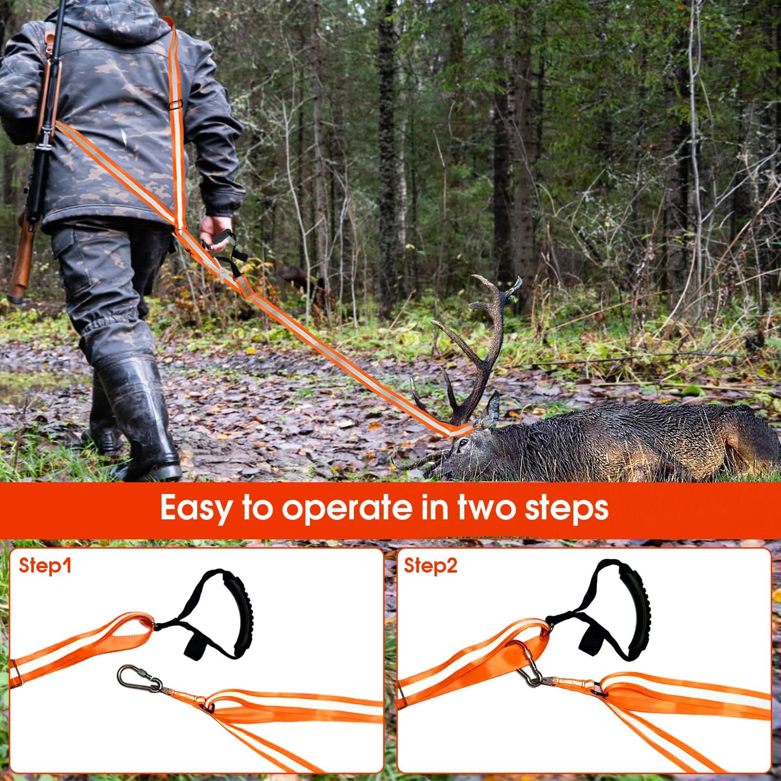 Deer Drag Strap and Harness Heavy Duty Safety Deer Dragging Rope Hunting Accessories for Hunters โ image 4