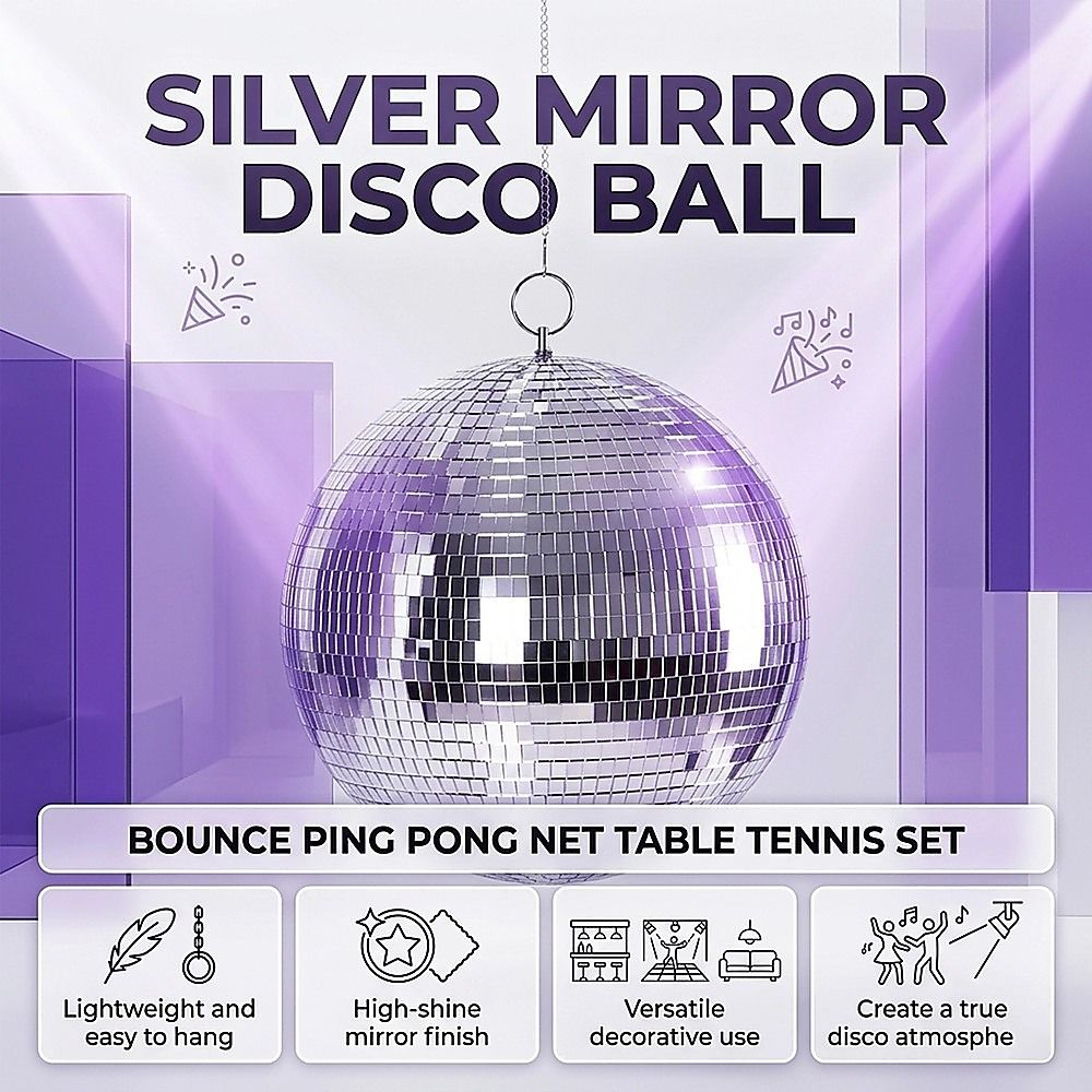 Silver Mirror Disco Ball Hanging DJ Party Decor — image 6