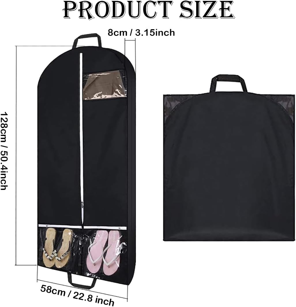 Garment Bags Hanging Clothes Travel, 50.4 Inch Long Suit Bags Cover for Women Dresses and Men Coats — image 2
