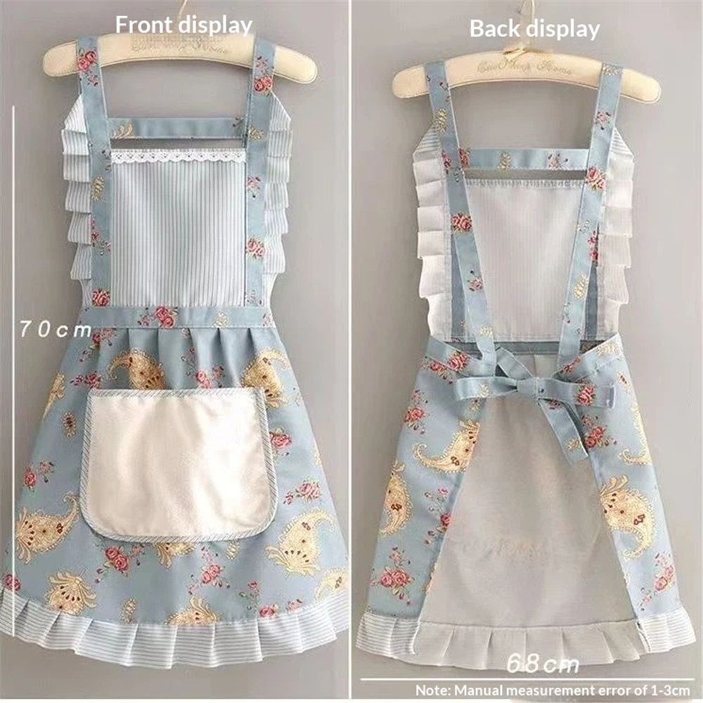 Fashion Womens Cooking Baking Apron | Ladies, Woman, Kitchen Chef Aprons with Pocket,Cute Floral Apron,Kitchen Chef Apron,Suitable for Kitchen Cooking — image 3