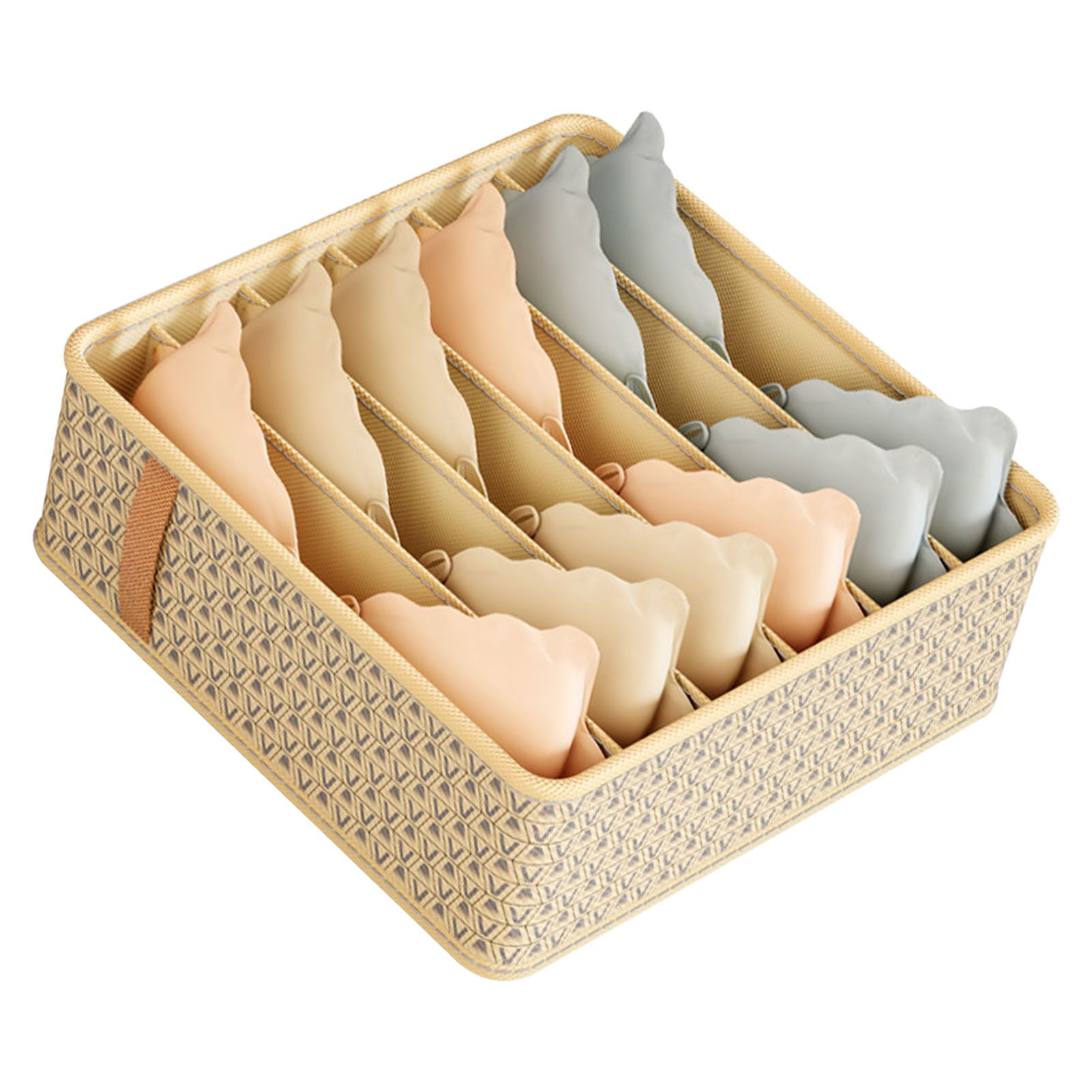 Closet Drawer Organizer Dividers Fabric Dresser Closet Organizers Storage Bins Space Saving Mess Free Beige Large 6 Grid 32x32x11cm โ image 4