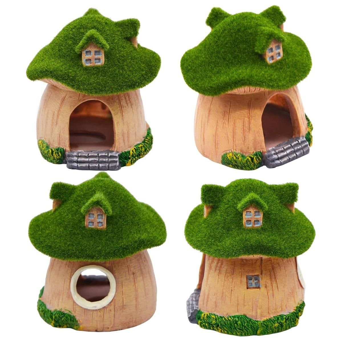 Aquarium Moss Mushroom House Aquascape Crafts Fish Shrimp Hiding Decoration - House With Window โ image 3