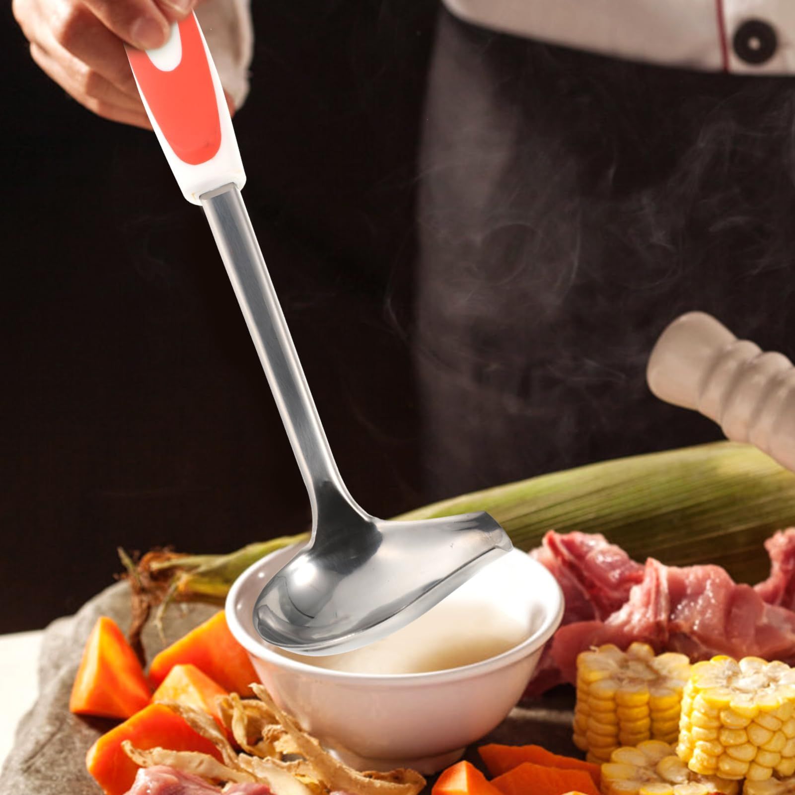 Spoon Stainless Gravy Ladle Seasoning Scoop Home Accessory Sauce Ladle with Pouring Spout Kitchen Gadgets Kitchen Supply — image 3