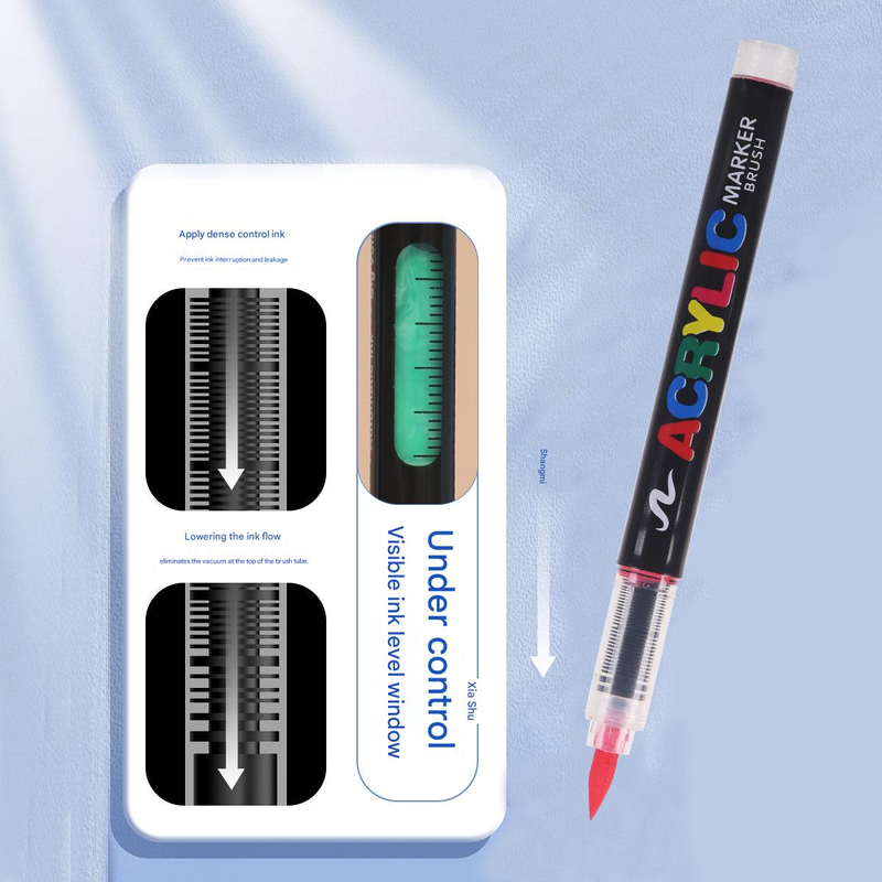 36-Color Liquid Acrylic Paint Markers — Soft Brush Tip| Art & Painting Supplies | Automatic Ink Control System | Suitable for Various Surfaces (Rock, Glass — image 3