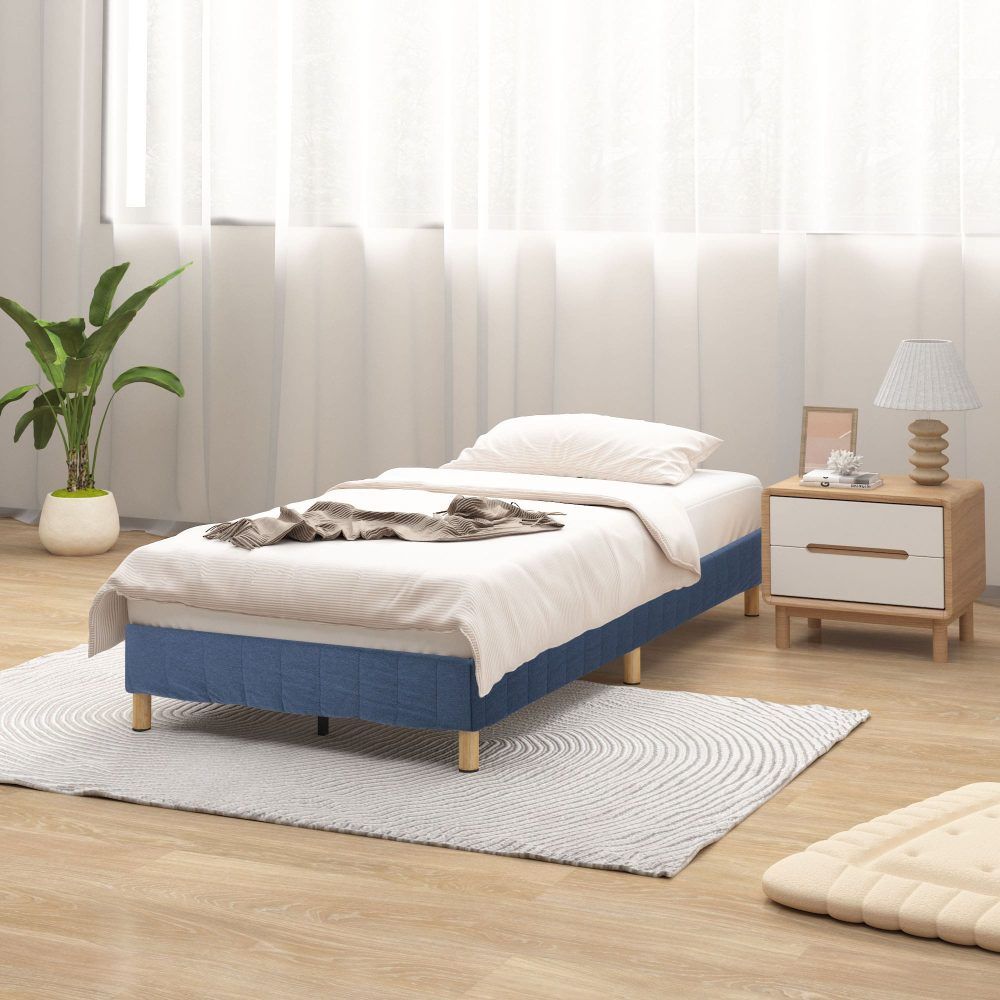 Metal Bed Frame Mattress Foundation Blue – King — image 6