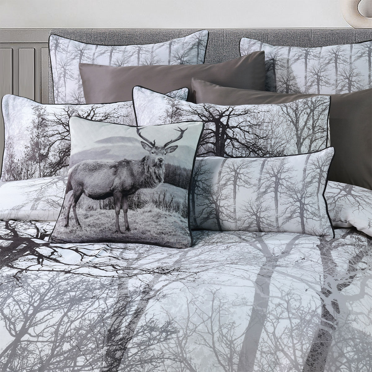 Bianca Myrtleford Grey Cotton Sateen Quilt Cover Set Queen โ image 3