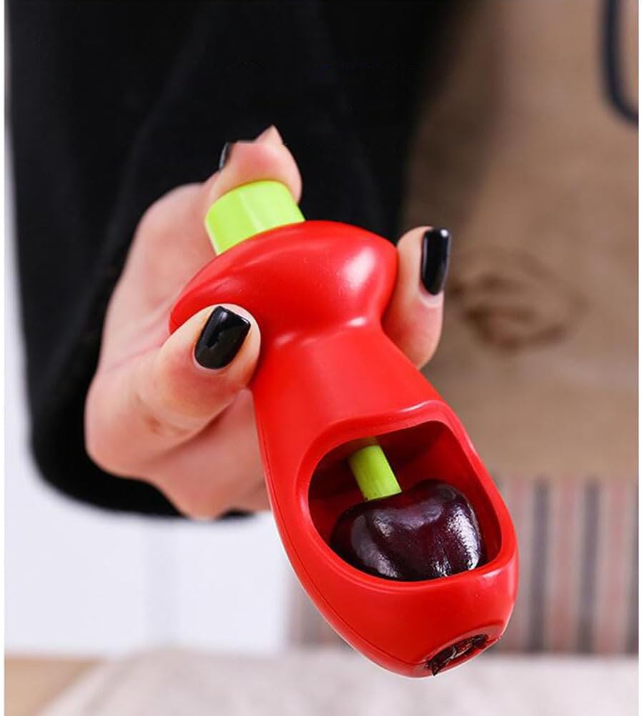 Cherry and Olive Pitter with Splatter Protection for Clean Work - Handy Kitchen Tool — image 5