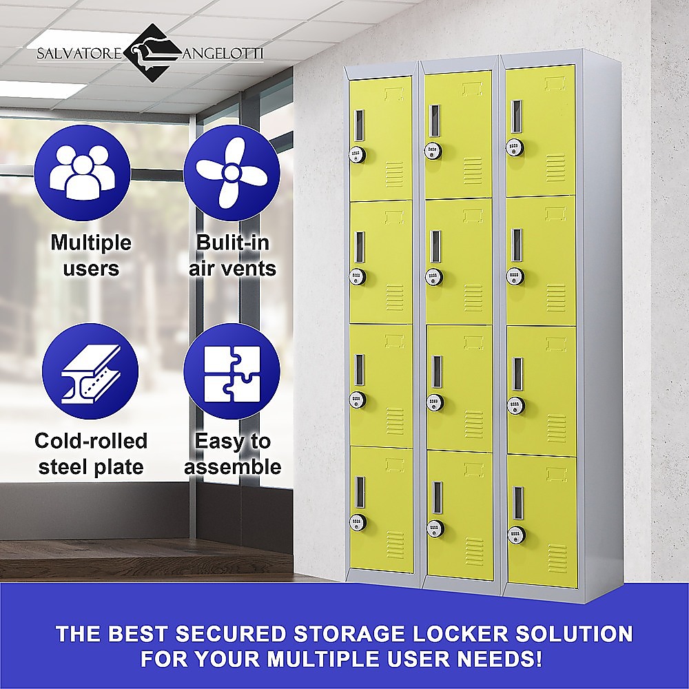 12-Door Locker for Office Gym Shed School Home Storage - 4-Digit Combination Lock โ image 5