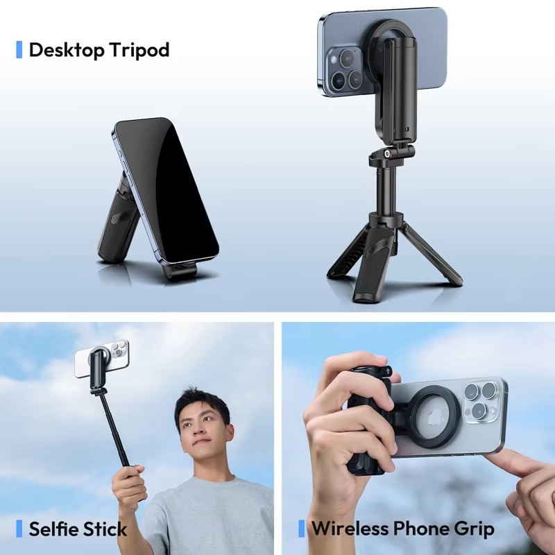 Ulanzi JJ03 Magnetic Phone Tripod Wireless Phone Grip Selfie Stick Desktop Tripod with Remote Control Photography Livestreaming — image 2