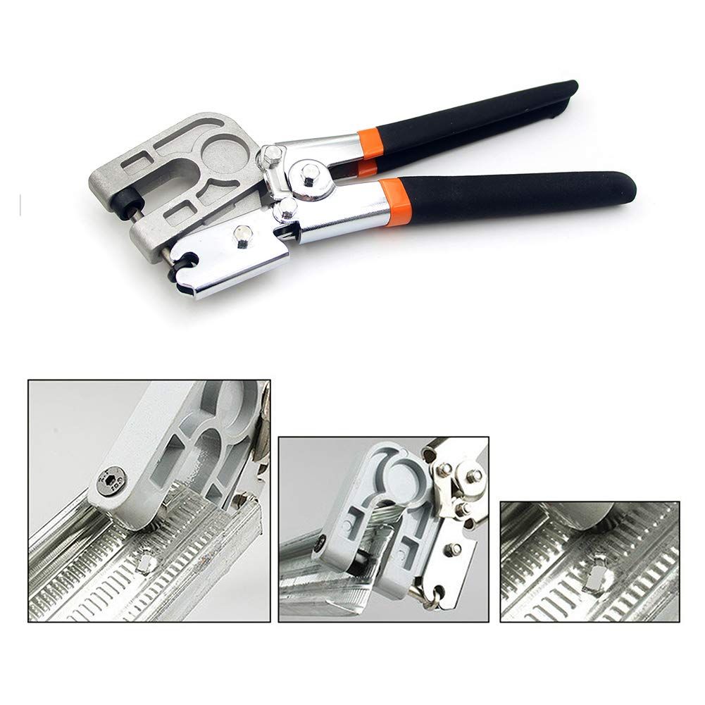 High carbon steel metal steel stud crimping tool, TPR handle stud crimping tool, punching lock frame fastening crimping manual tool โ image 4