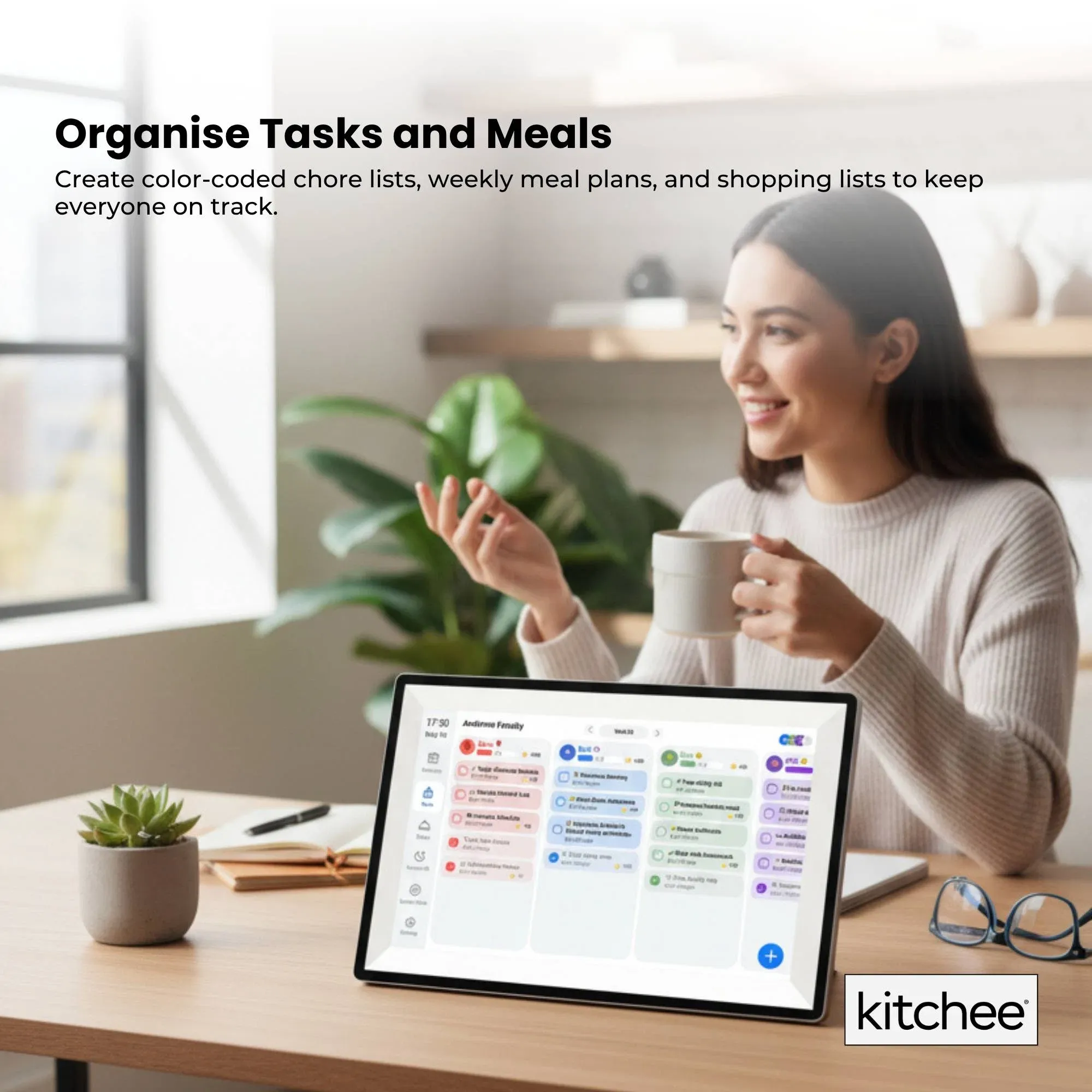 Kitchee 10" Digital Calendar Smart Family Planner - 25.5cm Touchscreen Black — image 5