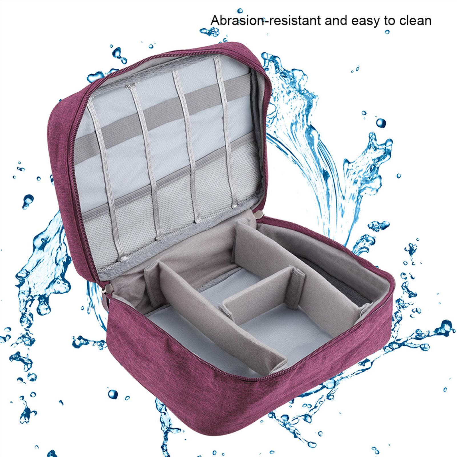Portable Storage Bag for USB Cable Power Bank Headphone Digital Garget Organizer(Purple) โ image 4