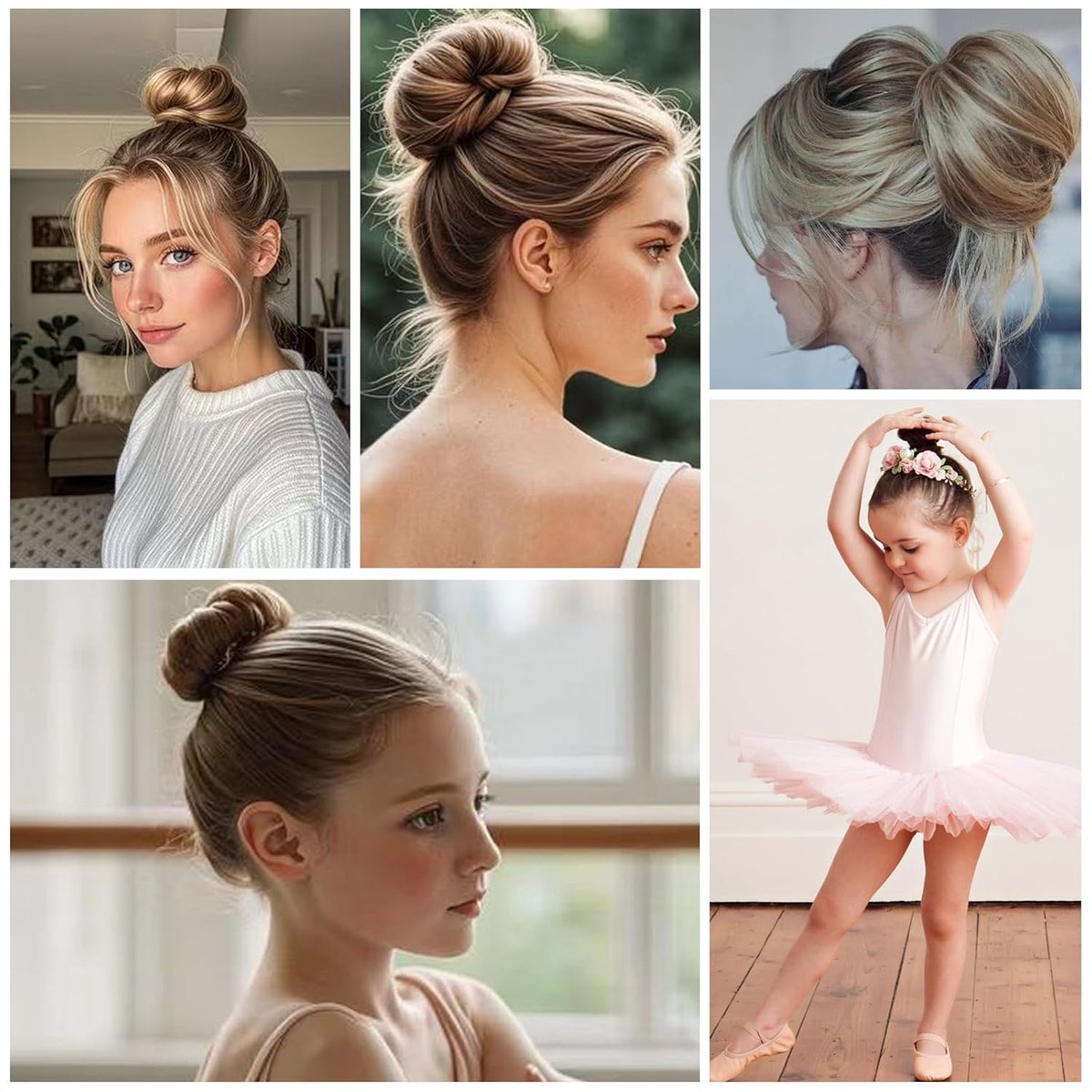 4-piece bun maker - Magic hairband - For children and women - DIY styler - Easily create a ballerina hairstyle - Create a perfect bun - Hairband - Bun maker — image 3