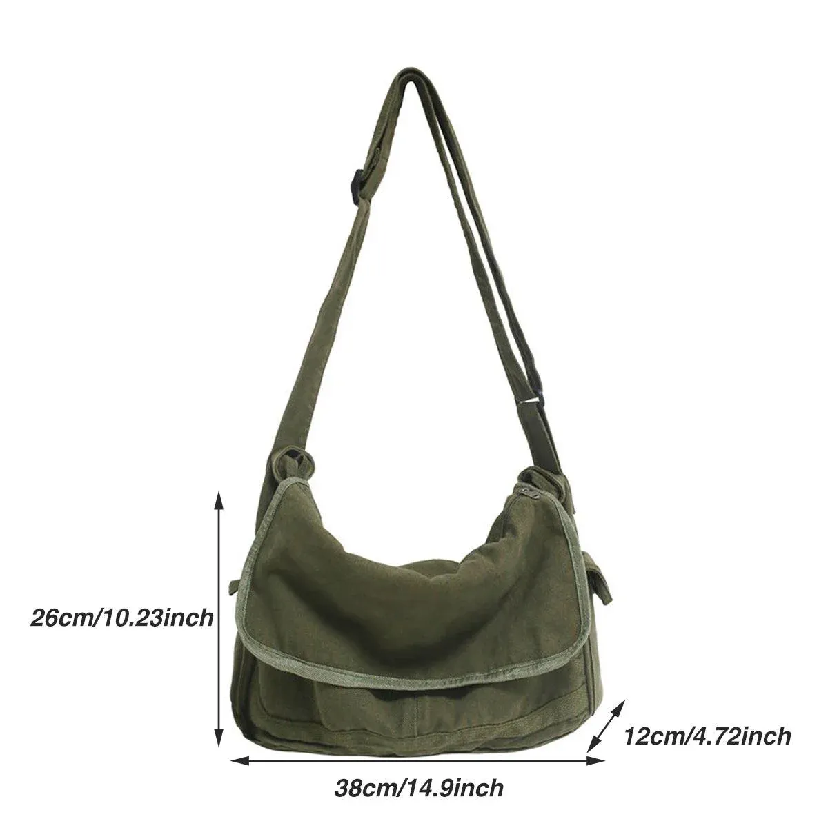 Green Messenger Shoulder Bag for Men Women Casual Work Travel and Daily Use — image 4