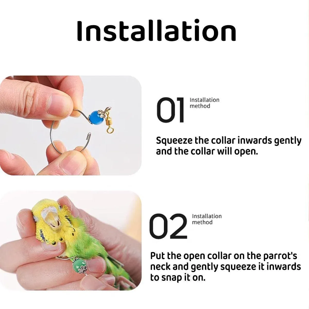 Parrot Neck Collar Stainless Steel Bird Chain Training Adjustable Bird Leash - L-Diameter 2.2cm — image 6