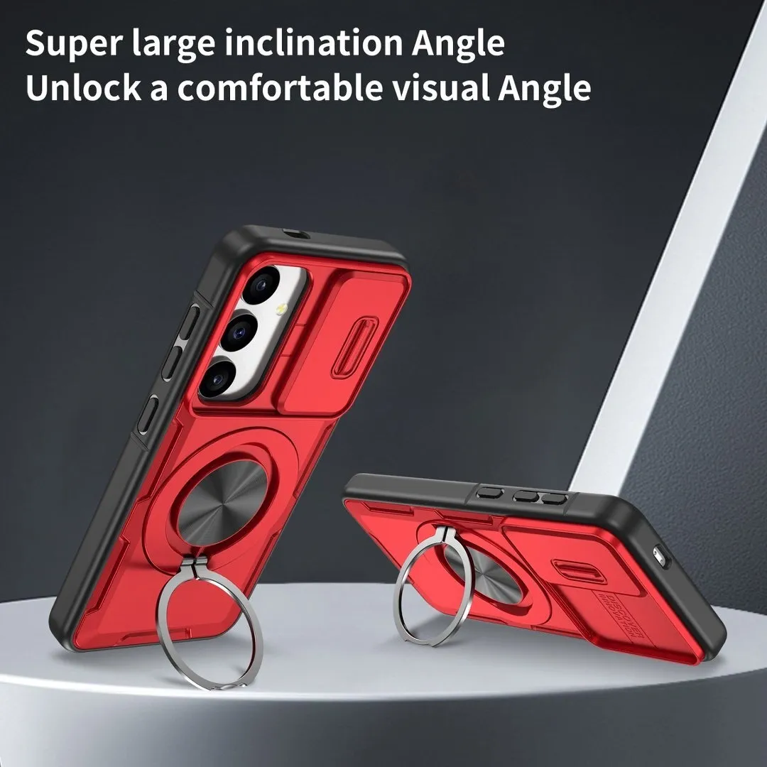 2-in-1 Magnetic Sliding Lens Case, Red for Samsung S25 — image 3