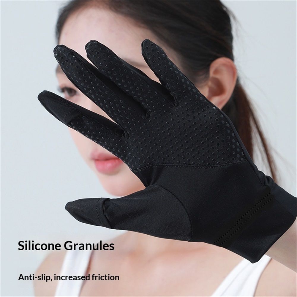 2 pack Thin Fullfinger UV Protection Gloves Driving Gloves Women, Touchscreen Glove Sun Protection Glove for Women(black) — image 4