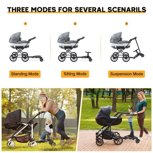 Baby Jogger Glider Board 2 in 1 Kid Stroller Board with Dismountable Seat AU blue wheel — image 5