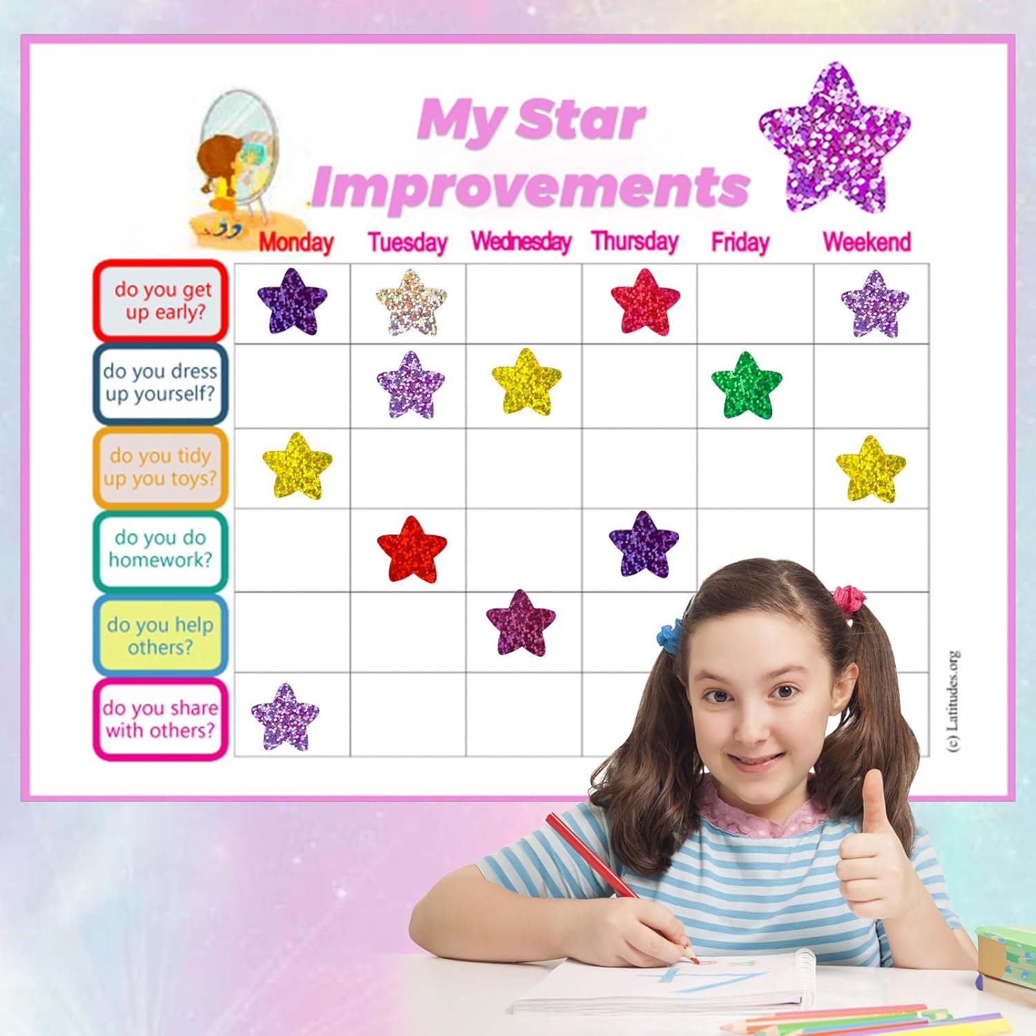 Star Stickers - 500Pcs 1Inch Glitter Star Stickers for Kids Reward Self Adhesive Foil Shiny Stars Shaped Sticker Stars Incentive Sticker Roll for Envelope Seal โ image 4