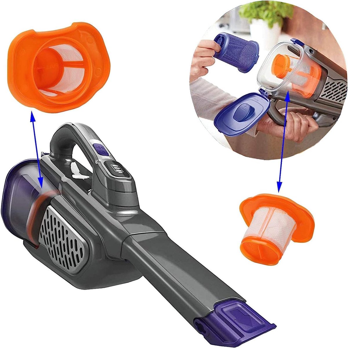 3 pieces - Filter accessories - Suitable for Black & Decker BHHV520BT BHHV520BFP BHHV320B BHHV320J BHHV520BF BHHV520JF - Dust filters - Fine dust filters — image 4