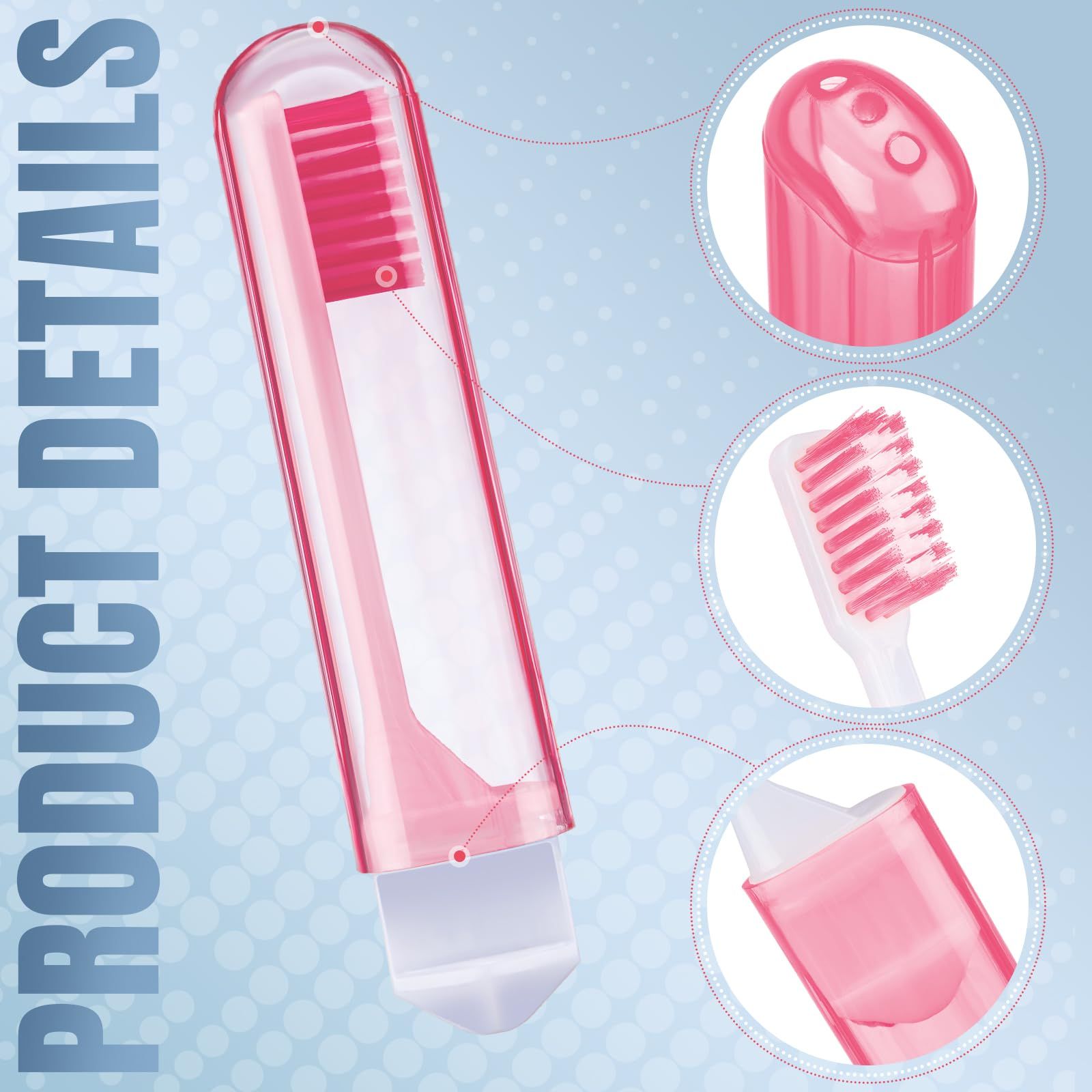 2pcs Travel Toothbrush Bulk Folding Mini Toothbrush with Toothbrush Cover, Soft Drinking, Travel Size Toothbrush — image 5