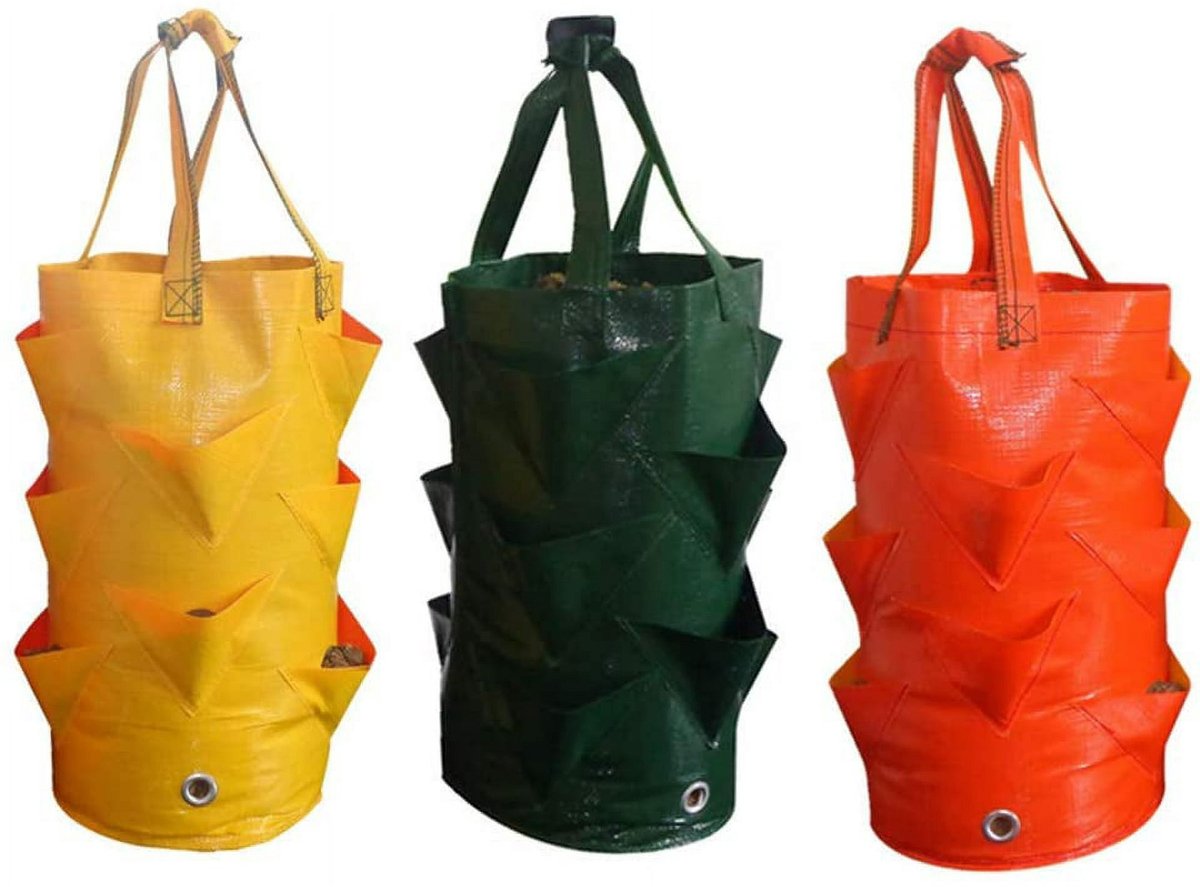 Hanging Plant Bags - 3-Pack Hanging Strawberry Planters - Strawberry Plant Bags PE Strawberry Planters - For Growing Vegetables, Flowers & Herbs โ image 4