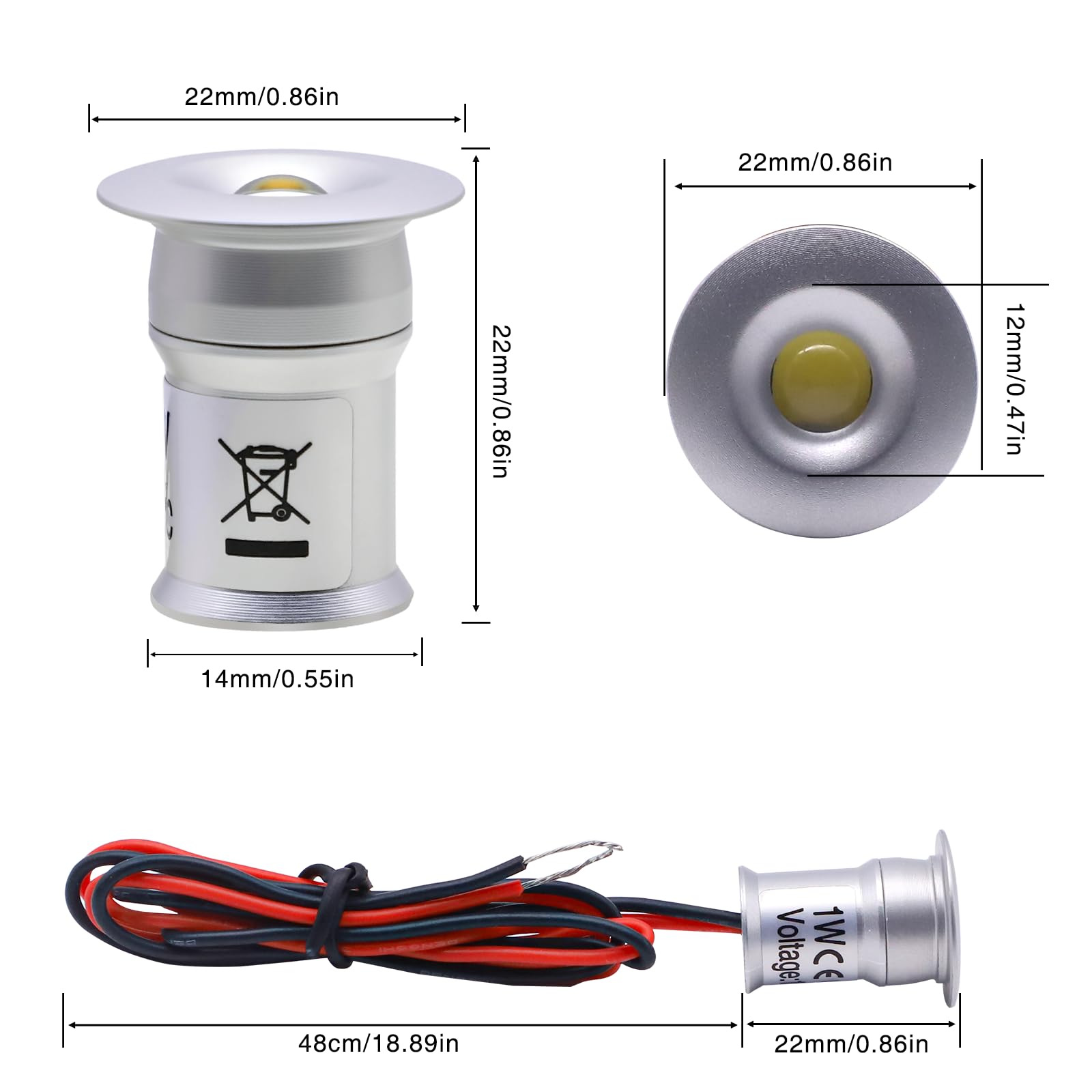 Mini LED Downlights for Ceiling 9 Pack,Cold White 6000K LED Recessed Ceiling Lights Spot Lights for Living Room Bedroom Kitchen Garden [Energy Class E] — image 4