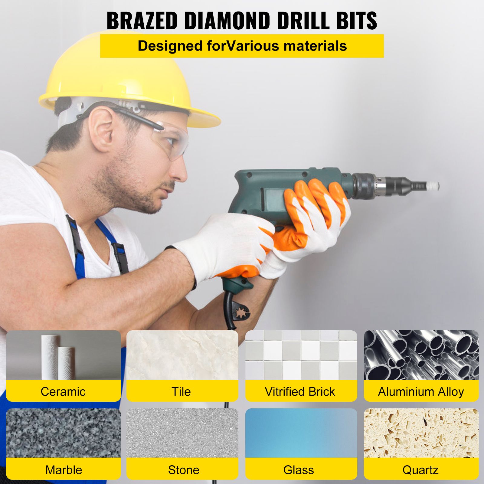 Diamond Drill Bits 7PCS Diamond Hole Saw 6/6/8/8/10/12/14mm Tile Hole Saw Kit Vacuum Brazed Diamond Drill Bit 0.59in/15mm Segment Tile Hole Saw w Storage Case โ image 2