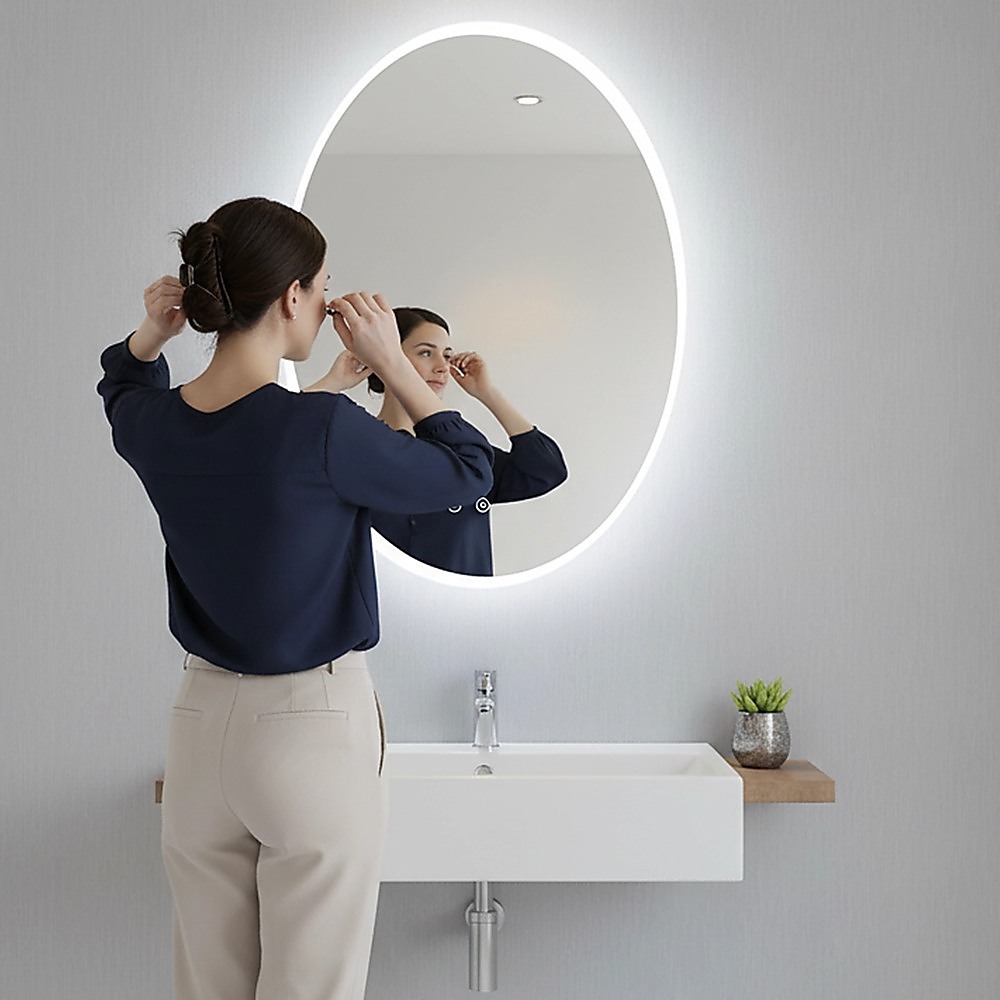 Oval Mirror LED Anti-Fog Illuminated Bathroom Living Room โ image 5