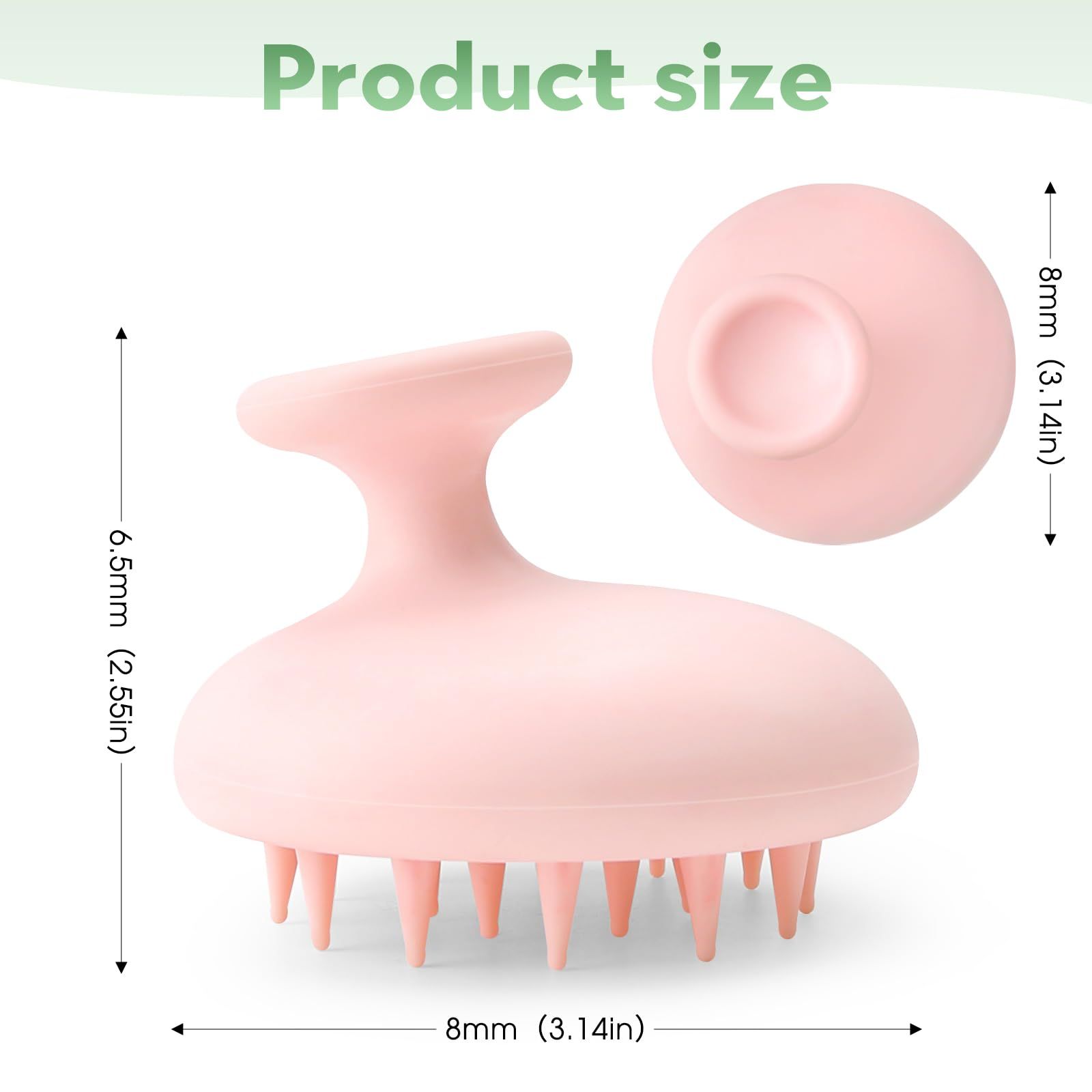 Silicone Scalp Scrubber Shampoo Brush, Scalp Brush for Hair Growth Dandruff Removal, Hair Shampoo Brush for Scalp Exfoliator (Pink) โ image 2
