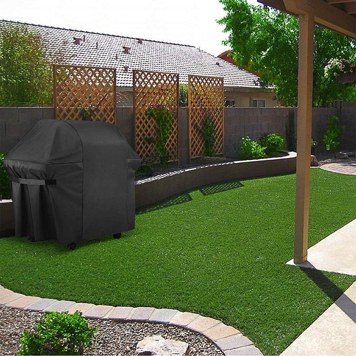 BBQ Cover 420D Oxford Fabric Barbecue Protective Tarpaulin Shockproof UV-Resistant and Waterproof (152 × 76 × 121 cm) — image 2