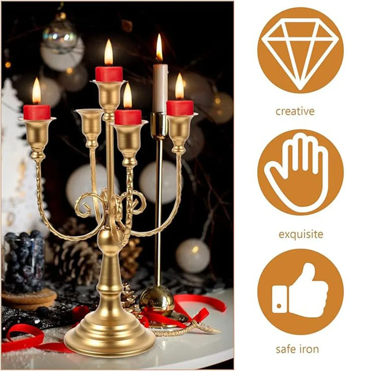 Vintage European Metal Candle Holder Decorative Ornament for Home Hotel Props โ image 4