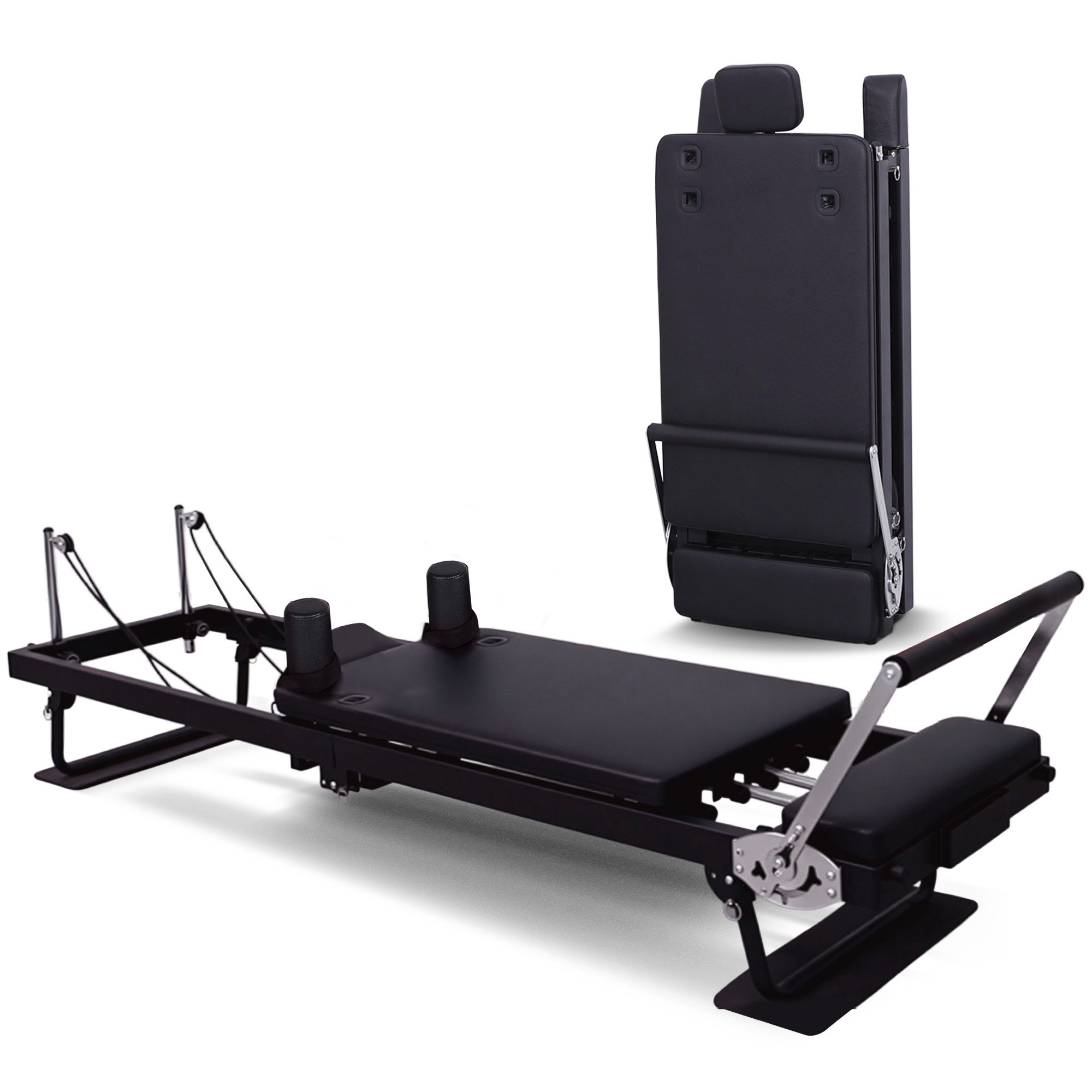 Powertrain Aria Pilates Reformer Machine Steel Foldable Multifunctional Home Gym Equipment Exercise Trainer Black