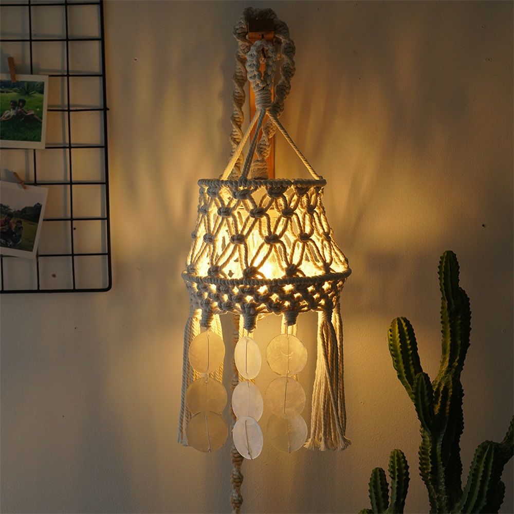 Drum Tassel Lamp shade Replacement for Table Lamps, Floor Lamps and Pendant Lights - Handcrafted Tassel (White,Only lampshade) — image 5