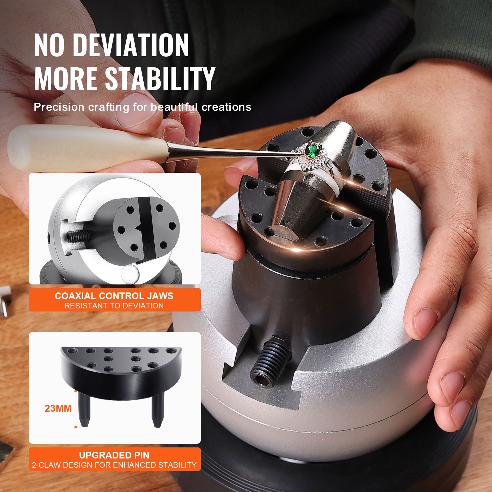 Engraving Block 5 inch Ball Vise Setting Jewelry Ball Vise Engraving with 34PCS Attachment and Rubber Base — image 4