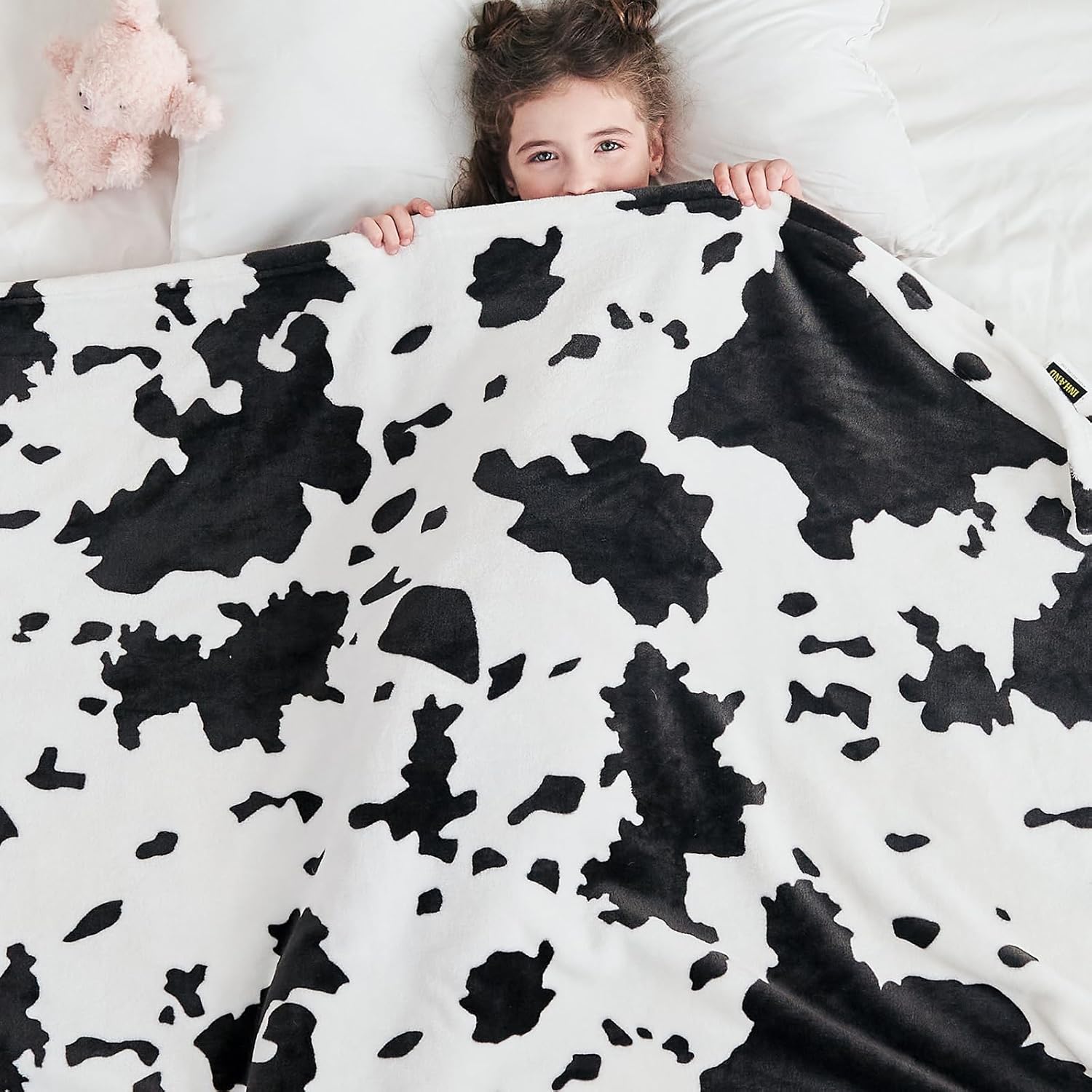 Fuzzy Cow Print Throw Blankets for Couch — image 4