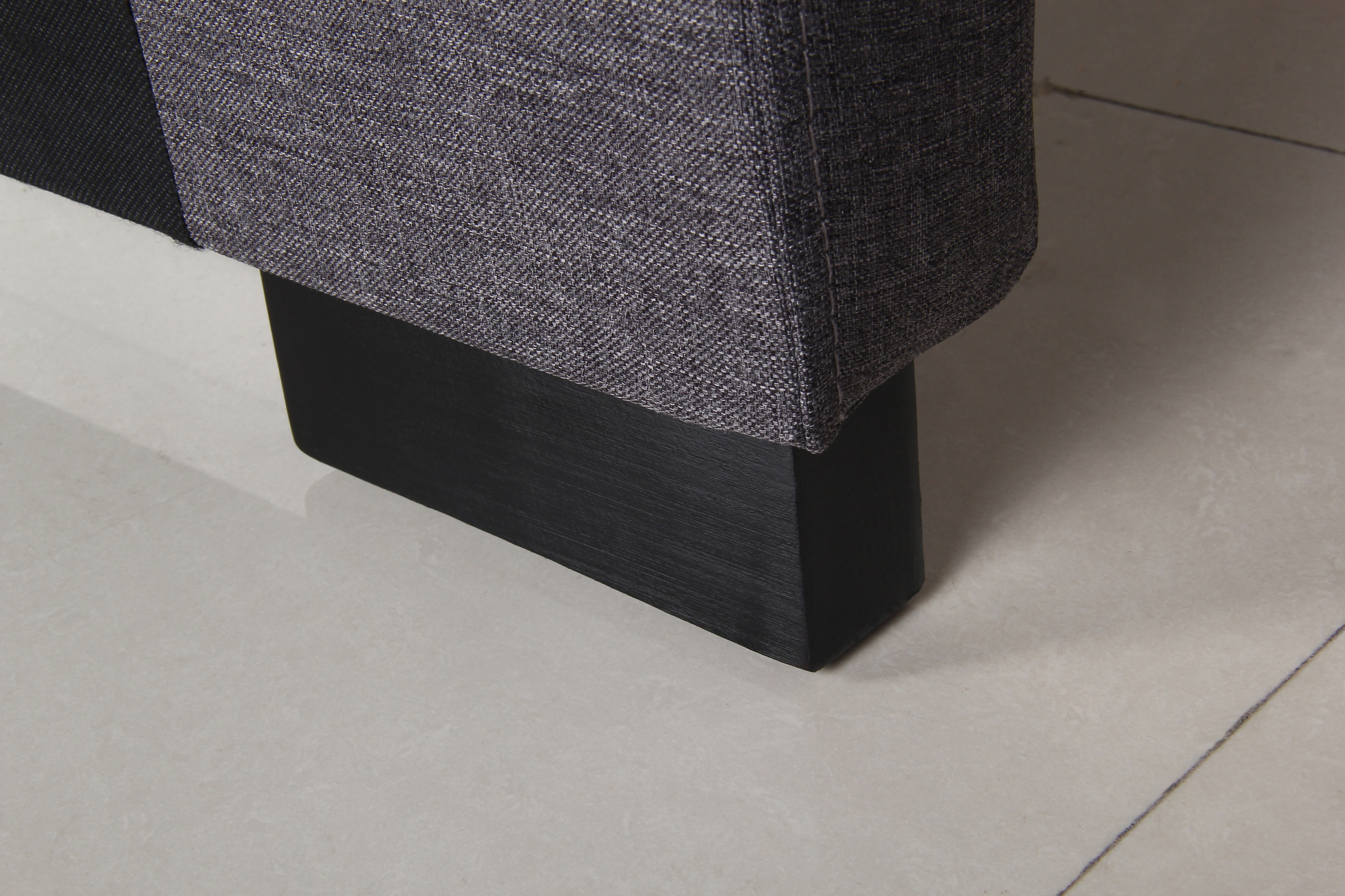 Bed Head Double Charcoal Headboard Upholstery Fabric Tufted Buttons — image 5