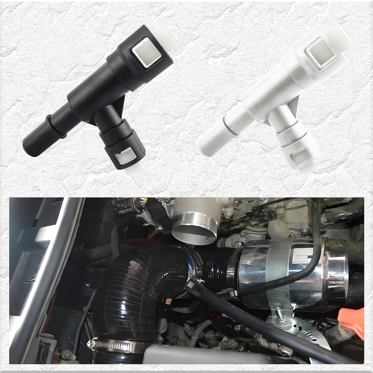 2PCS Car Heater Hose Connector Replacement OEM#15055343 15055342,T-Coolant Hose Connector Compatible with GMC Chevrolet Cadillac,Waterproof Connectors for