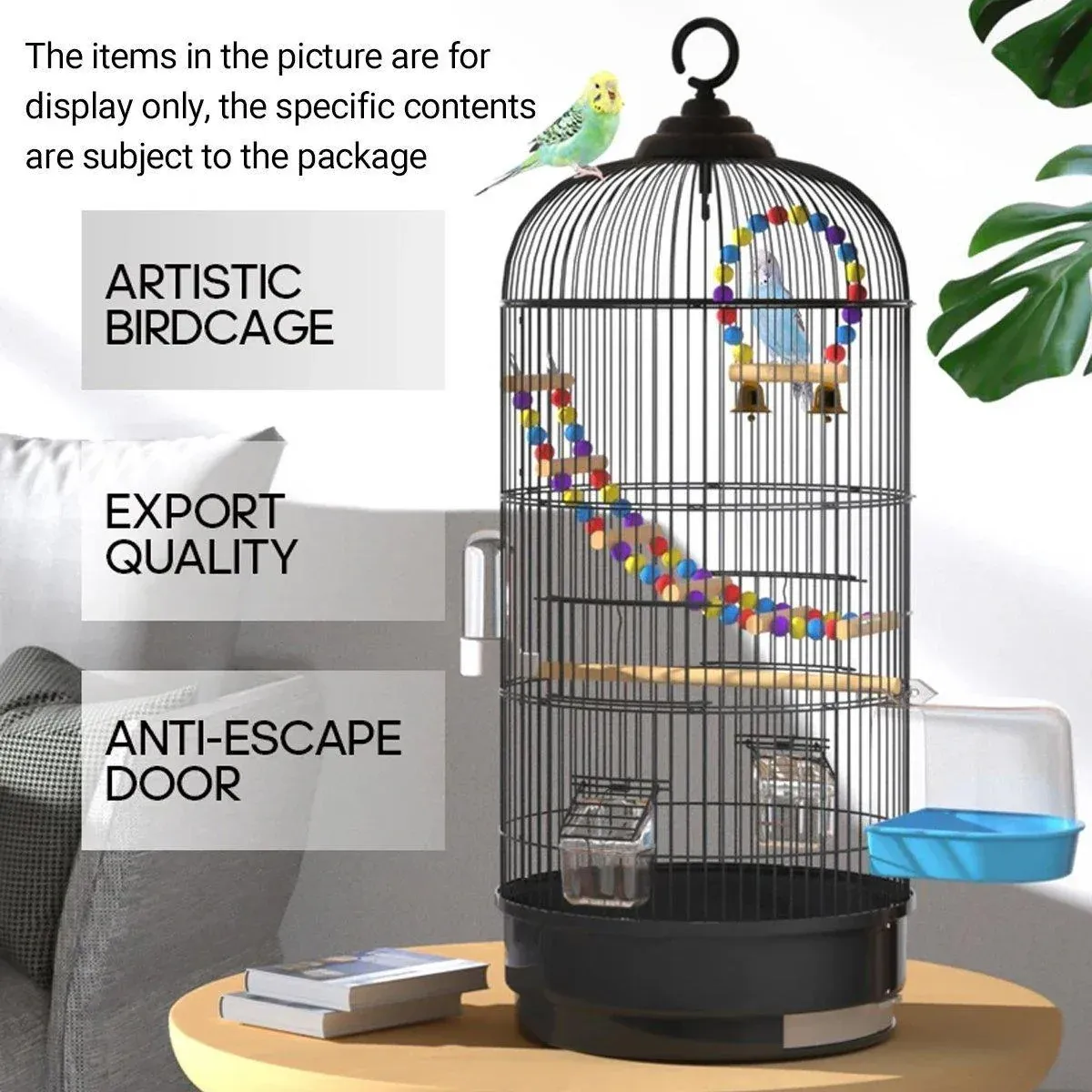 Round Bird Cage Metal Cage Large Pet Birdcage Indoor Outdoor Parrot โ image 5