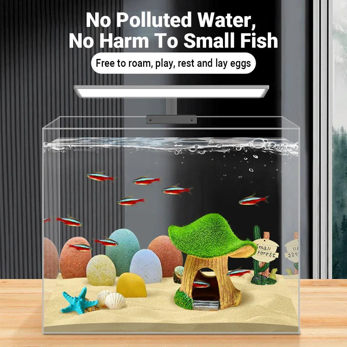 Aquarium Moss Mushroom House Aquascape Crafts Fish Shrimp Hiding Decoration - House With Window โ image 5