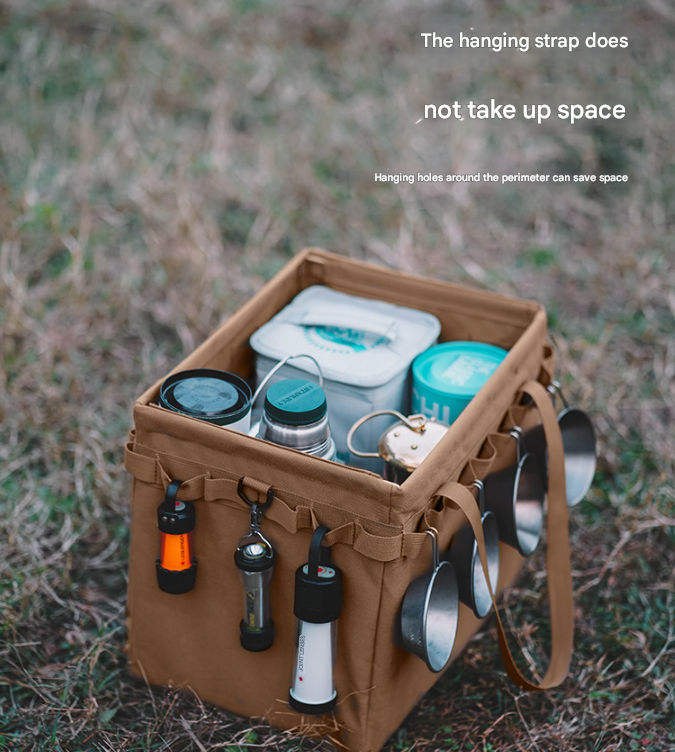 Green Heavy Duty Foldable Outdoor Camping Storage Box - Oxford Cloth Collapsible Gear Organizer Tote with Pockets โ image 2