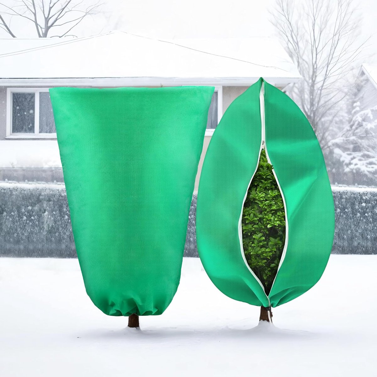 Plant cover - 1 piece - 140*200cm - Frost-resistant plant cover - Winter cover - Potted plant bag - Frost cloth - Plant frost cover - Winter protection bag for โ image 3