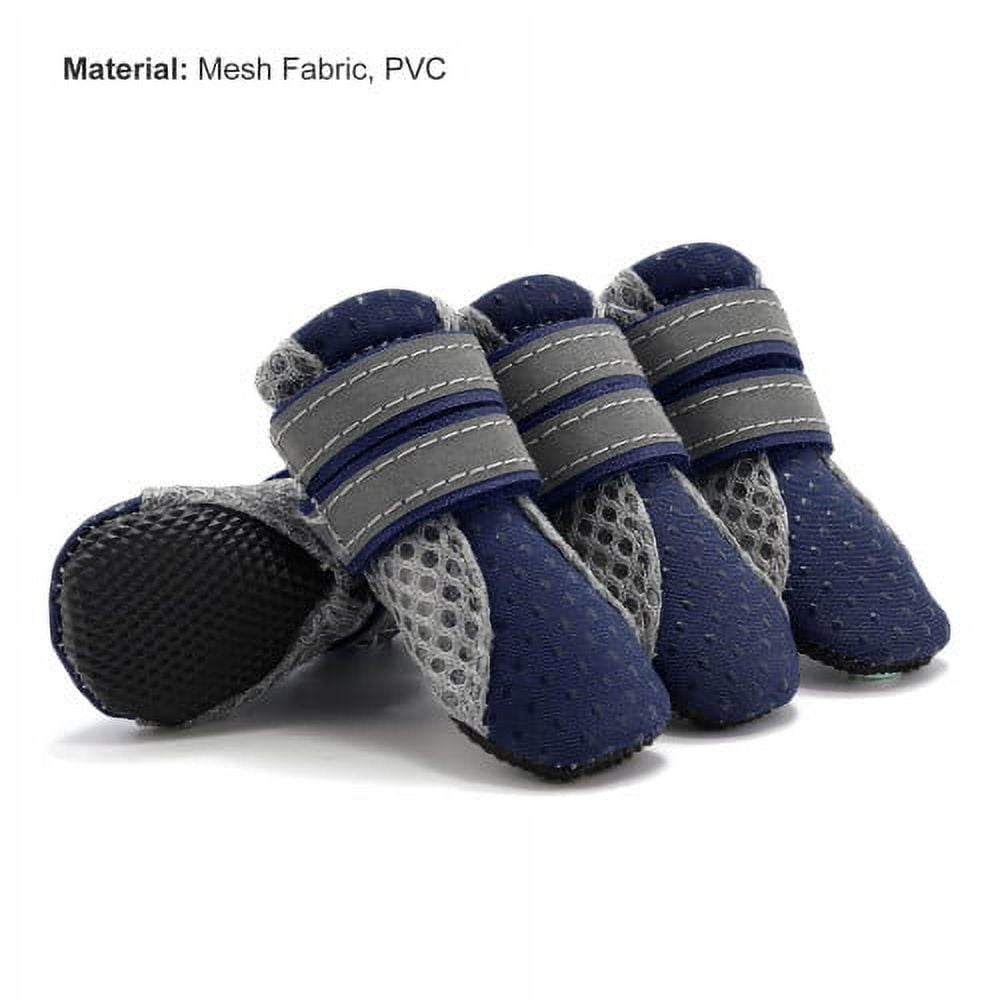 Small Dog Shoes, Slip Resistant 4pcs Dog Puppy Boots Booties Pet Sneakers with Reflective Fastener Tape for Small Medium Dogs, Protect Paws Easy to Wear Daily — image 4