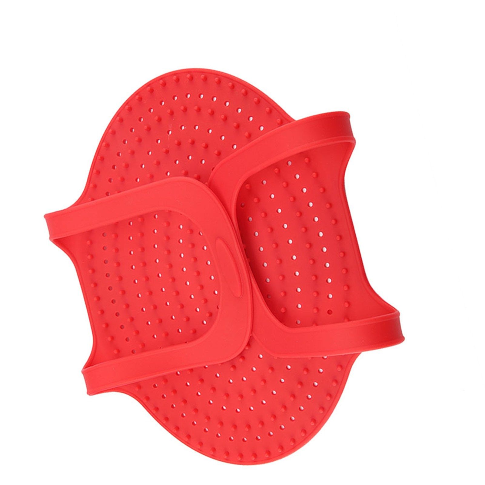 Food Grade Silicone Heat Resistant Turkey Lifter Non Stick Poultry Cooking Mat(Red) — image 4