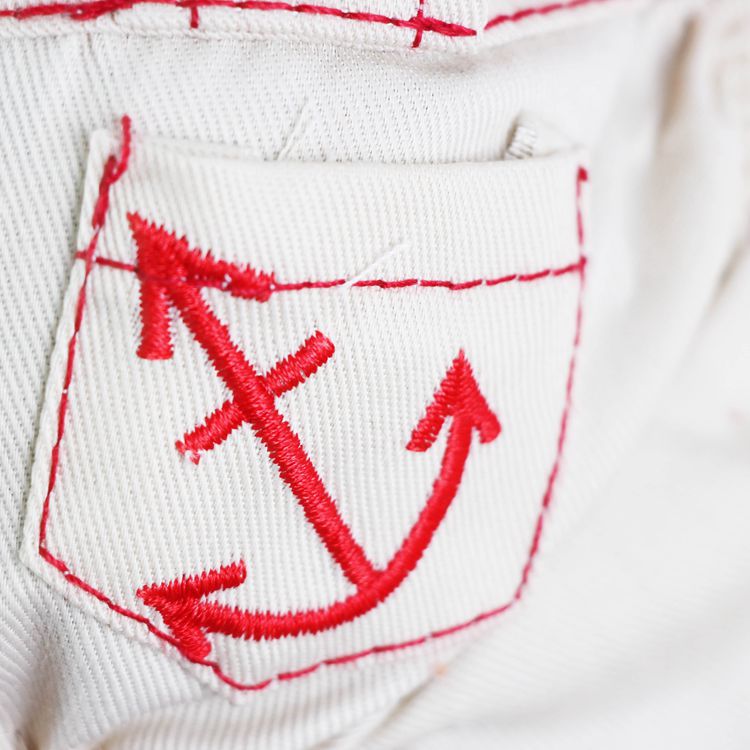 Red Cute Sailor Dog Outfit - Striped Shirt & Anchor Overalls for Small Dogs (Size: S ) โ image 5