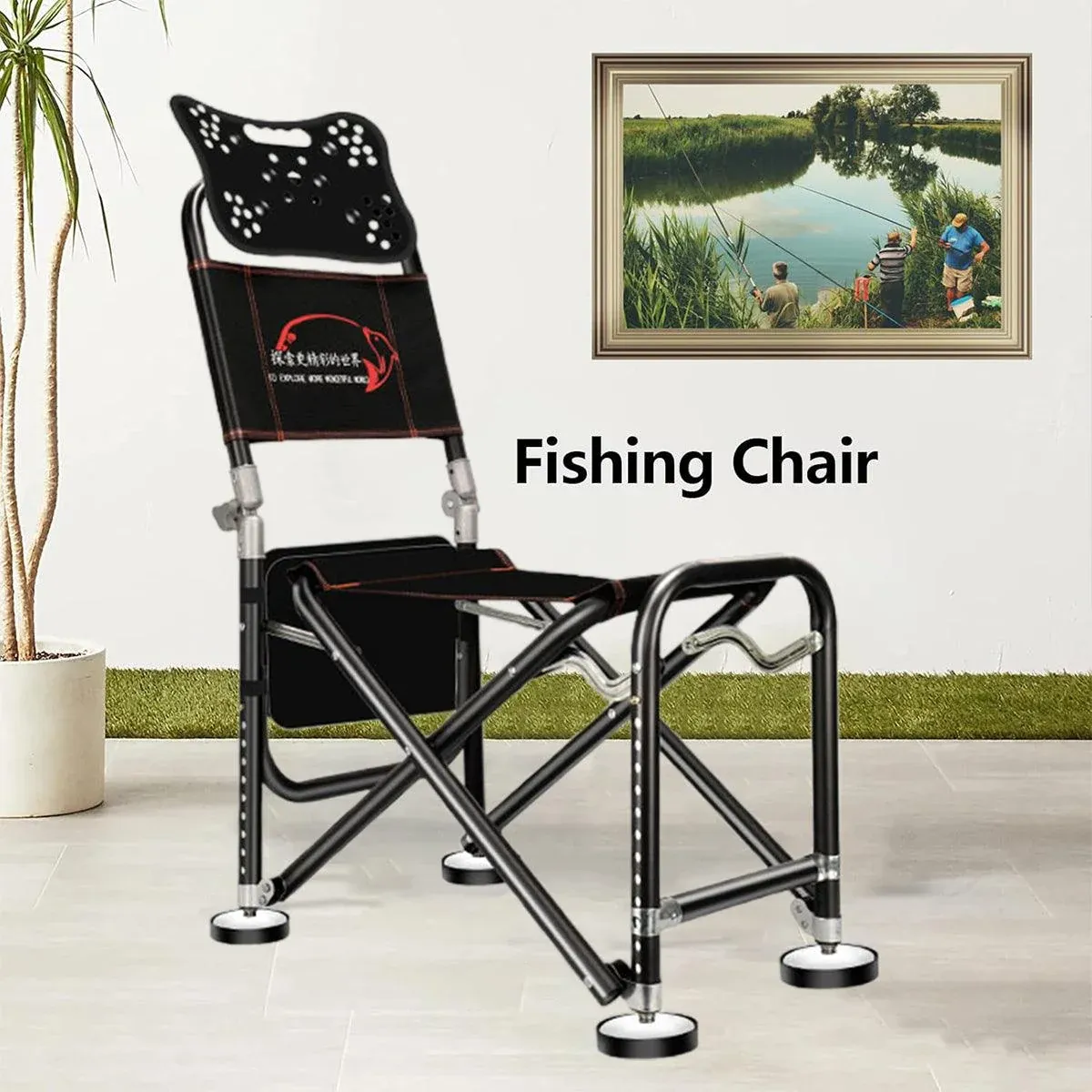 Multifunctional Recliner Folding Fishing Chair Portable Outdoor Camping Chair — image 4